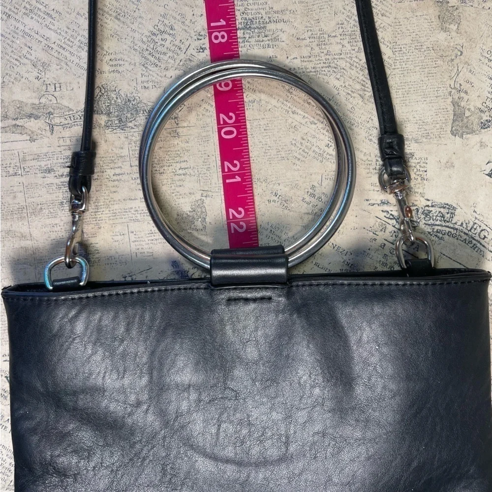 Thacker Le Pouch Leather Crossbody Bag Ring Handle Convertible Shoulder Purse